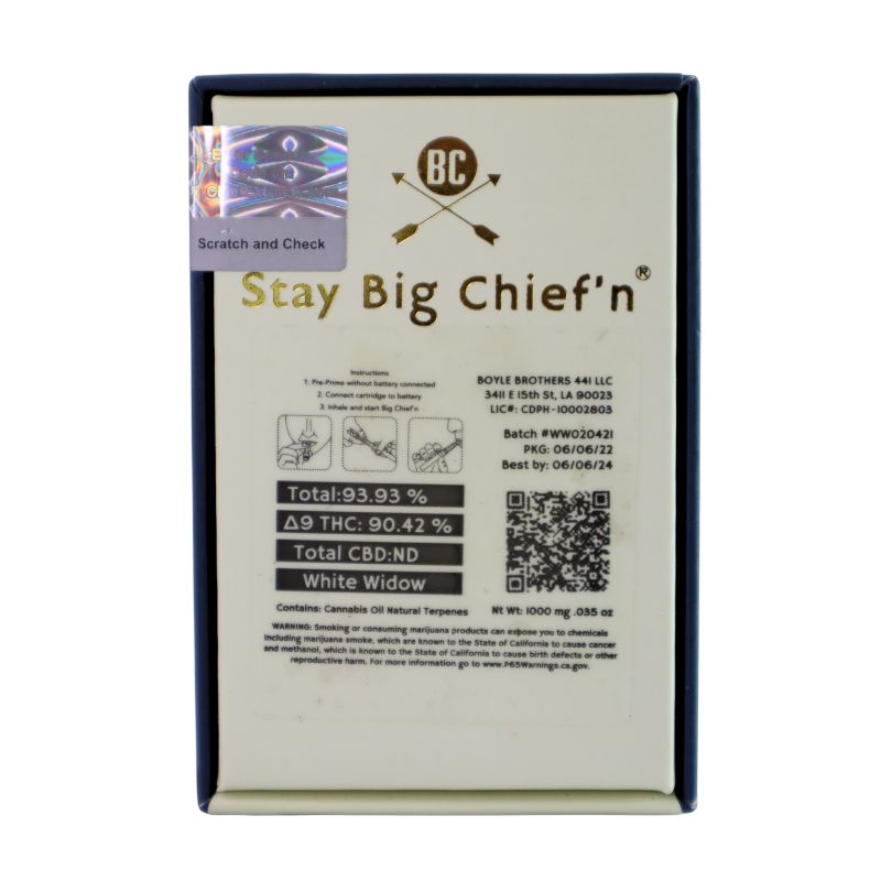 CARTUCHO WAX BIG CHIEF WHITE WIDOW BACK CARTUCHO WAX BIG CHIEF WHITE WIDOW BACK