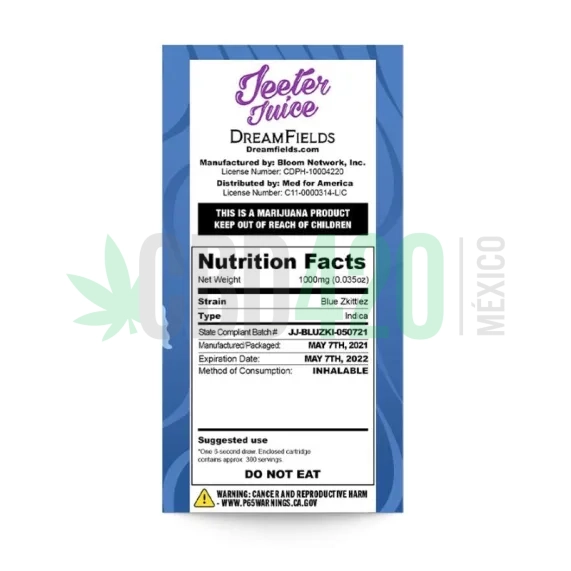 CARTWAX JEETER JUICE BLUE ZKITTLEZ INDICA1