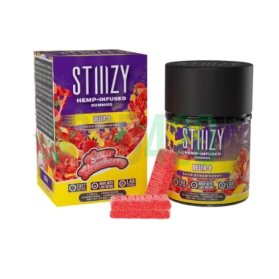 GOMITAS STIIIZY SOUR STRAWBERRY DELTA-8
