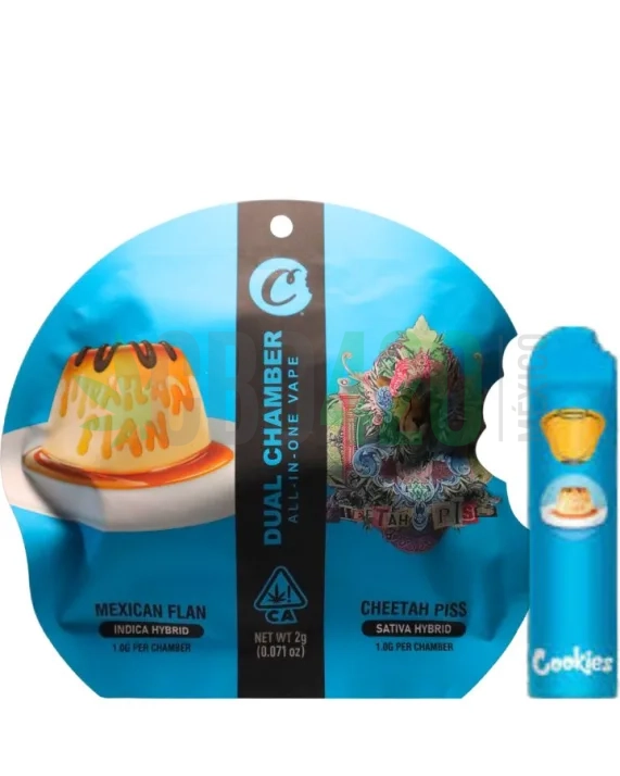 PLUMA DE WAX DESECHABLE - COOKIES (2 en 1) "Mexican Flan - Cheetah Piss" 2 ML (INDICA & SATIVA)