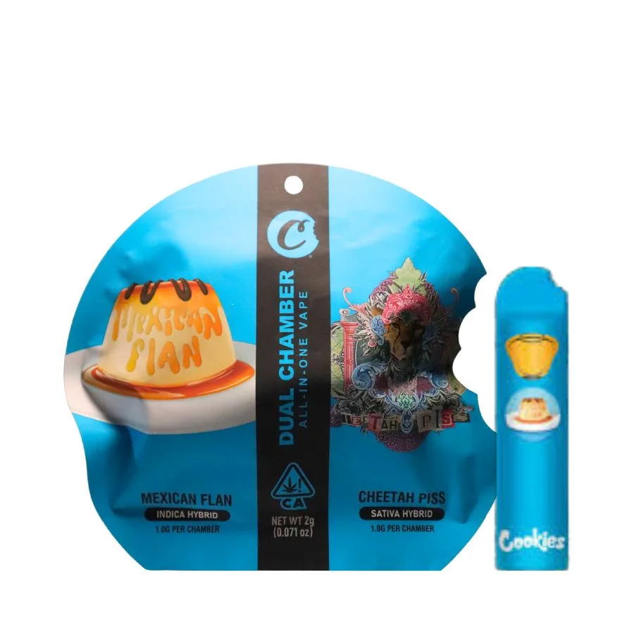 PLUMA DE WAX DESECHABLE - COOKIES (2 sabores) "Mexican Flan - Cheetah Piss" 2 ML (INDICA & SATIVA)