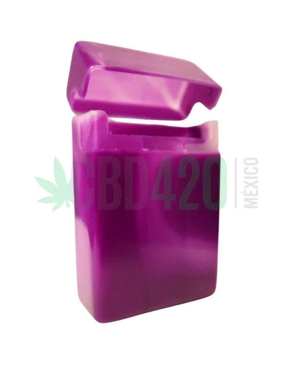ESTUCHE PARA CIGARRILLOS PLASTICO PORTÁTIL VERTICAL - MORADO