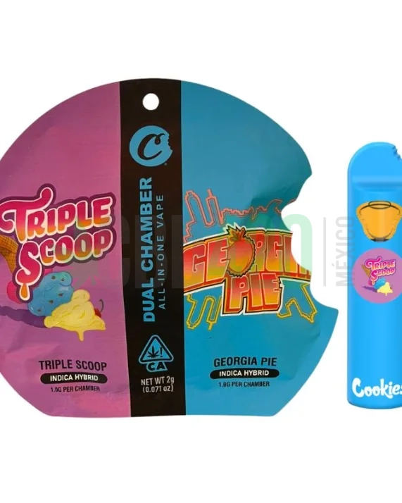 PLUMA DE WAX DESECHABLE - COOKIES (2 sabores) "Triple Scoop - Georgia Pie" 2ML (INDICA - HIBRIDA)
