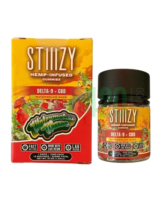 Gomitas STIIIZY Delta-9 + CBD "Watermelon Wave" (15 pzs)