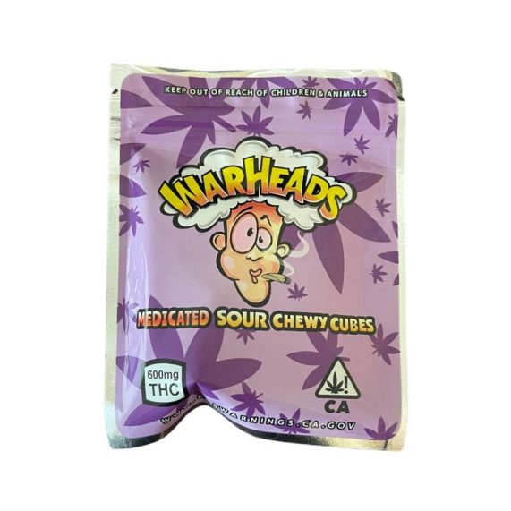 gomas warheads medicated sour chewy cubes