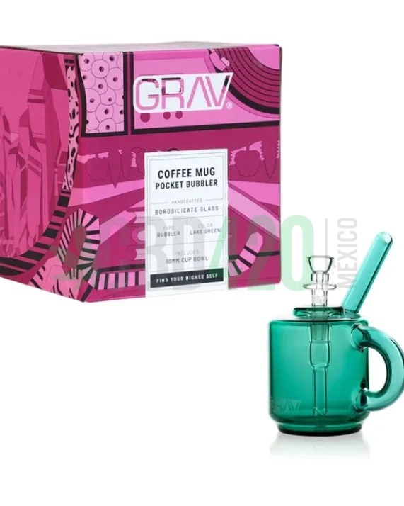 GRAV COFFEE MUG POCKET BUBBLER - PBCM-LAKE GREEN