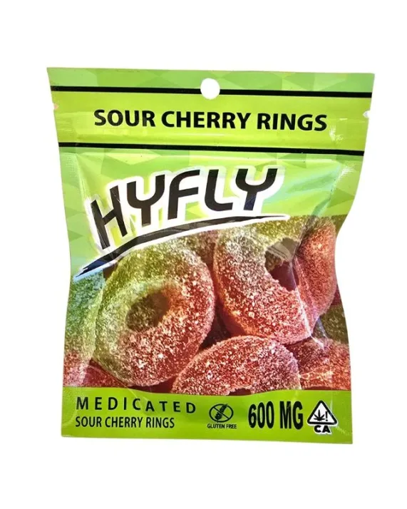 Gomitas HYFLY "Sour Cherry Rings" THC (6 Piezas)