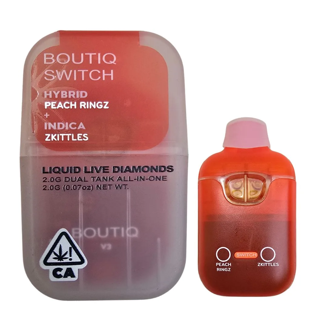 PLUMA DE WAX – BOUTIQ (2 sabores) «Peach Ringz & Zkittles» (HIBRIDA/INDICA)