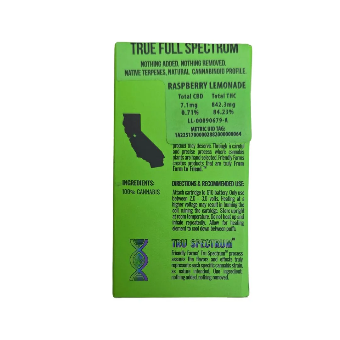 CARTUCHO WAX FRIENDLY FARMS RASPBERRY LEMONADE REVERSO