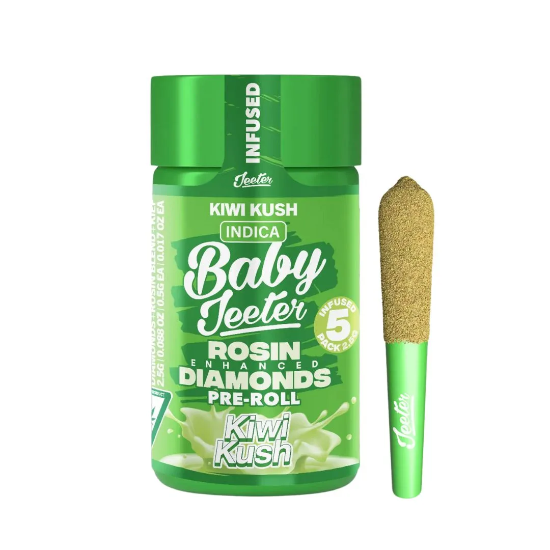 PORROS PRE-ROLADOS - BABY JEETER - "Kiwi Kush" 2.5 GR (5 piezas)
