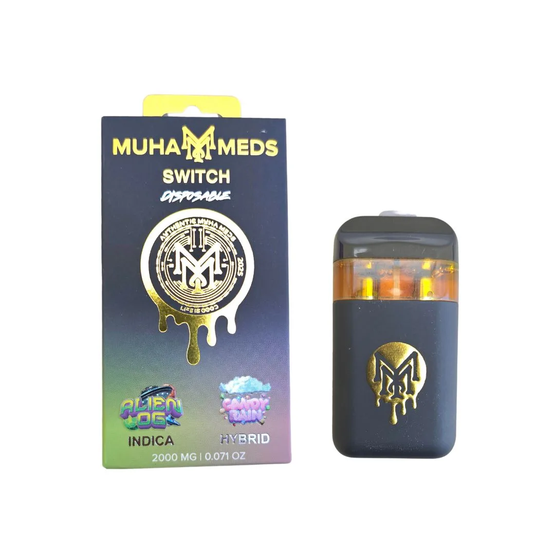 PLUMA WAX – MUHA MEDS (2 sabores) "Alien Og - Candy Rain" 2ML (ÍNDICA / HIBRIDA)