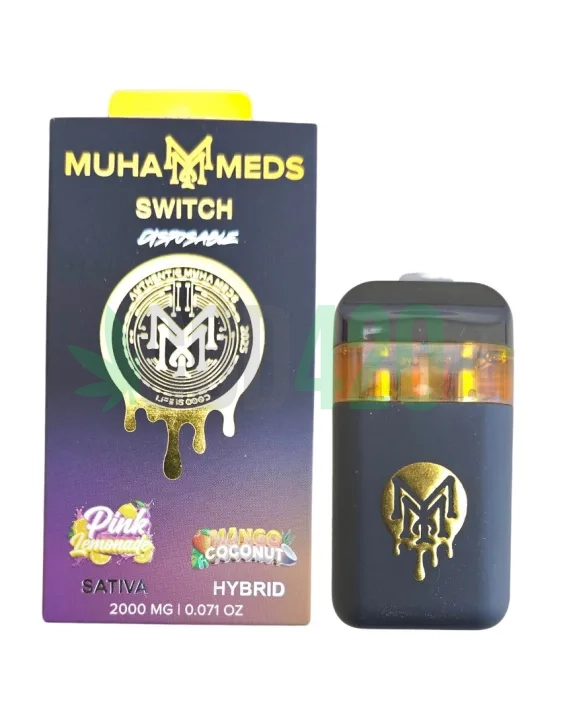 PLUMA WAX – MUHA MEDS (2 sabores) "Pink Lemonada - Mango Coconut" 2ML (SATIVA / HIBRIDA )