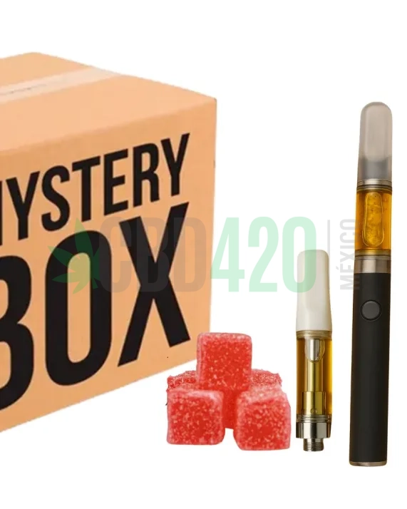 MYSTERY BOX - 1 cartucho + 1 pluma desechable (2 gramos) + gomitas thc