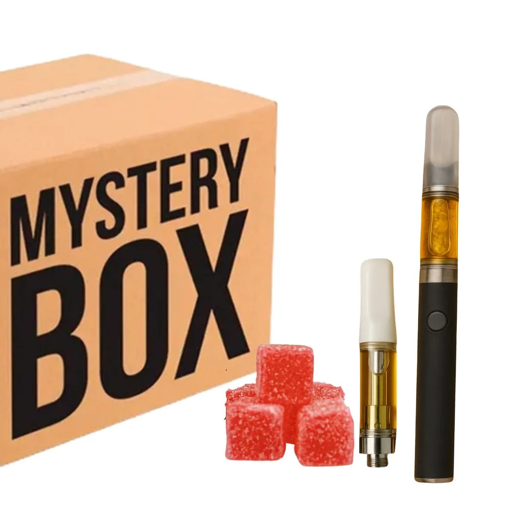 MYSTERY BOX - 1 cartucho + 1 pluma desechable (2 gramos) + gomitas thc