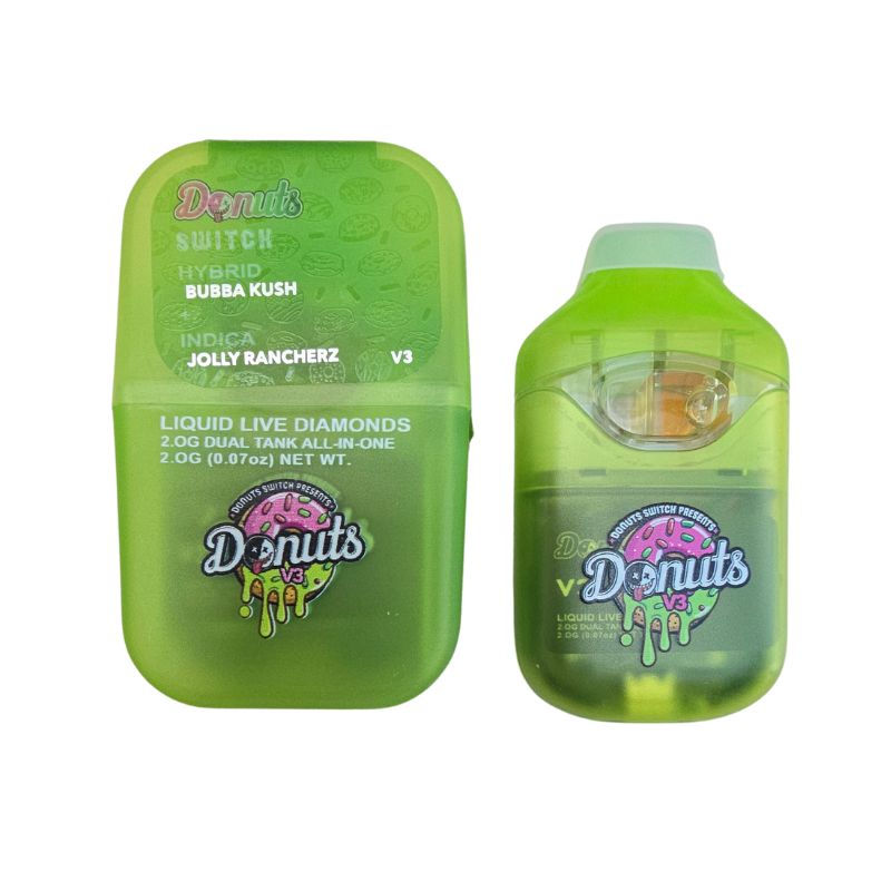 PLUMA DE WAX - DONUTS 2 (SABORES) "Bubba Kush - Jolly Rancherz" 2 ML (HIBRIDA/INDICA)