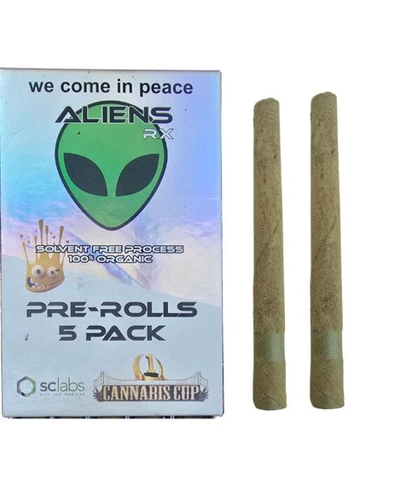 PORROS PRE-ROLADOS - ALIENS RX- "Mix de sabores"  (5 piezas) HIBRIDA