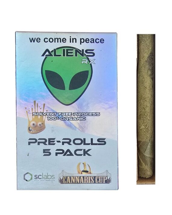 PORROS PRE-ROLADOS - ALIENS RX- "Mix de sabores"  (5 piezas) HIBRIDA