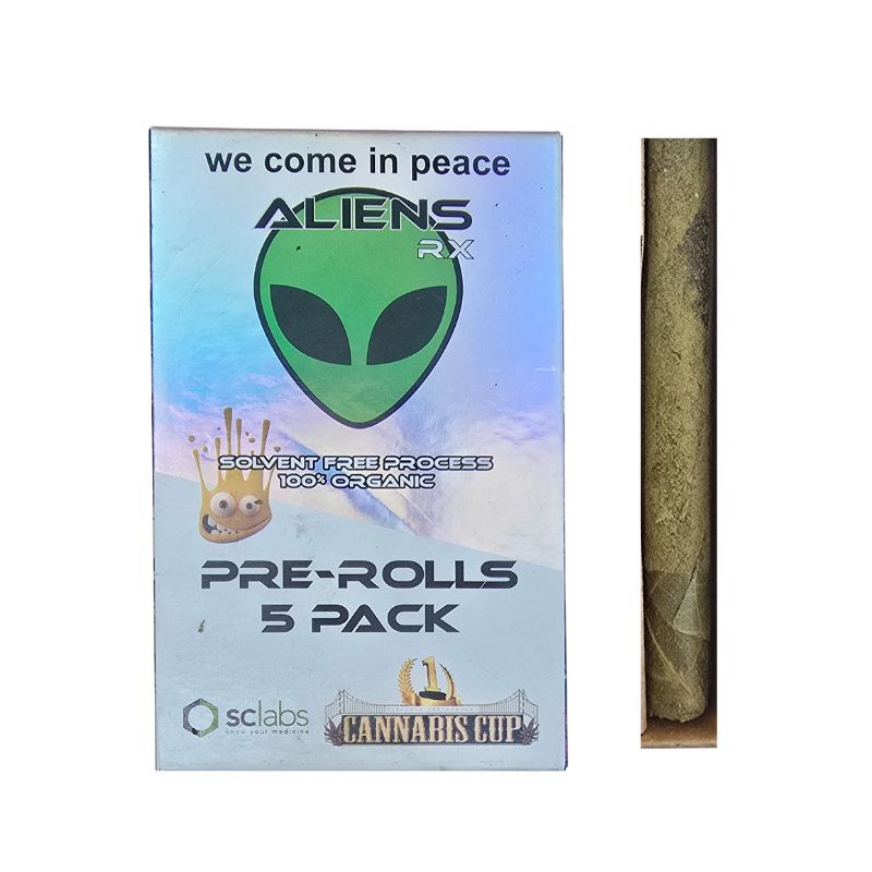 PORROS PRE-ROLADOS - ALIENS RX- "Mix de sabores"  (5 piezas) HIBRIDA