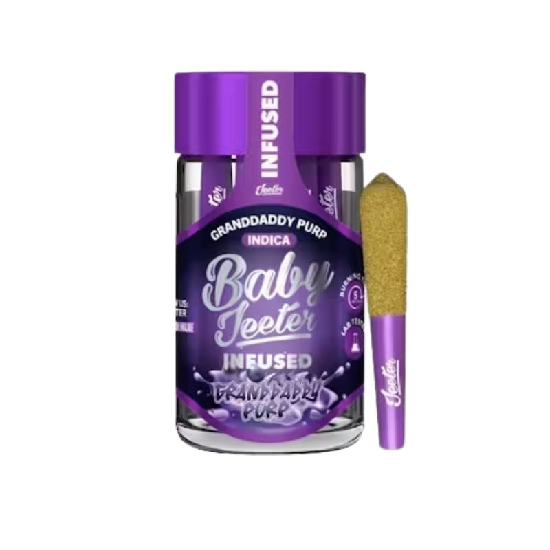 PORROS PRE-ROLADOS - BABY JEETER - "Granddaddy Purp"  2.5 GR (5 piezas) ÍNDICA
