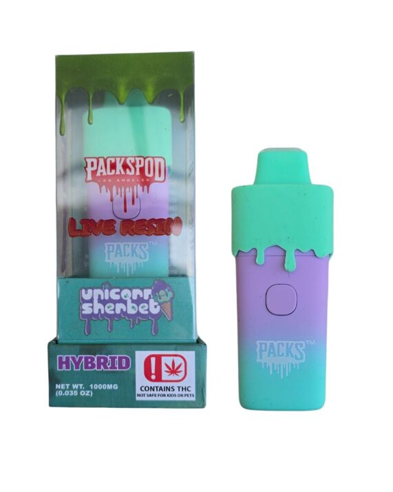 PLUMA DE WAX DESECHABLE - PACKSPOD "Unicorn Sherbeb" (HÍBRIDA)