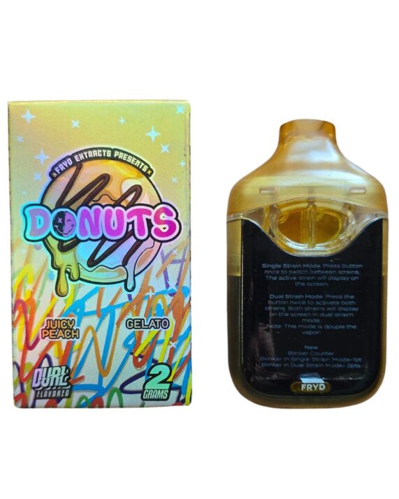 PLUMA DE WAX - DONUTS 2 (SABORES) "Juicy Peach - Gelato" 2 ML (HIBRIDA)