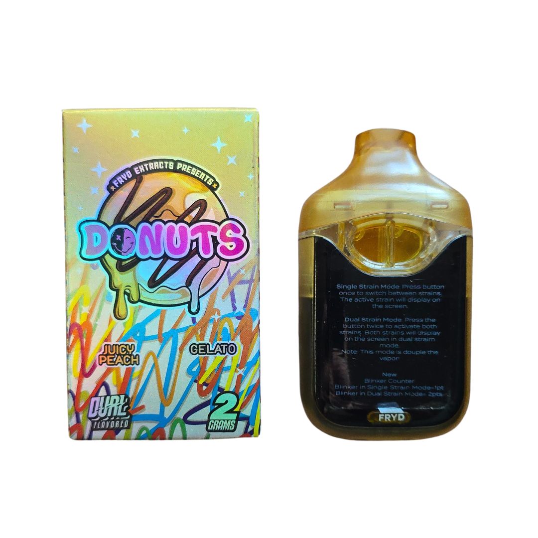 PLUMA DE WAX - DONUTS 2 (SABORES) "Juicy Peach - Gelato" 2 ML (HIBRIDA)